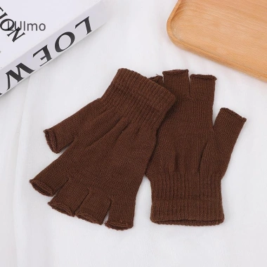 Luimo 1 Đôi Găng Tay Dệt Kim Ngắn Nửa Ngón Nhiều Màu Sắc Ấm Cổ Tay Phụ Kiện Xe Đạp SBS 9