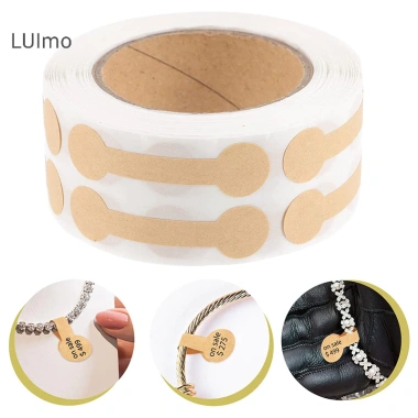 Luimo 500 Cái Lốc Trang Sức Giá Thẻ Tự Dính Tròn Barbell Dán Nhãn DIY SBS Giá ưu đãi 43.524₫