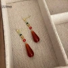 LUImo Bộ Trang Sức Hanfu Trung Hoa - Bông Tai Dân Tộc Retrô, Dây Chuyền Giọt Nước Đỏ, Giá chỉ 44.220 VND