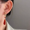 LUImo Bộ Trang Sức Hanfu Trung Hoa - Bông Tai Dân Tộc Retrô, Dây Chuyền Giọt Nước Đỏ, Giá chỉ 44.220 VND 5