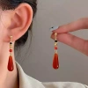 LUImo Bộ Trang Sức Hanfu Trung Hoa - Bông Tai Dân Tộc Retrô, Dây Chuyền Giọt Nước Đỏ, Giá chỉ 44.220 VND 6