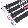 Luimo Cá Tính Đinh Tán Checkerboard Dây Da 107cm Nam Nữ SBS Punk Thắt Lưng 2