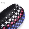 Luimo Cá Tính Đinh Tán Checkerboard Dây Da 107cm Nam Nữ SBS Punk Thắt Lưng 3
