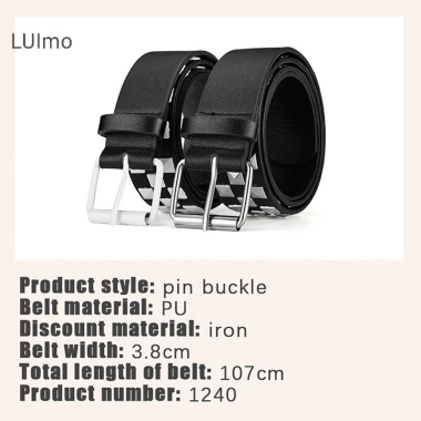 Luimo Cá Tính Đinh Tán Checkerboard Dây Da 107cm Nam Nữ SBS Punk Thắt Lưng 6