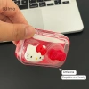 Luimo Đỏ Ống Kính Tiếp Xúc Di Động Nơ Hộp Bảo Quản Du Lịch Quà Tặng Bé Gái 3
