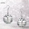 LUImo Đôi Bông Tai 70s Bạc Disco, Thiết Kế Retro Thoáng Mát, Giá Ưu Đãi 41.580₫
