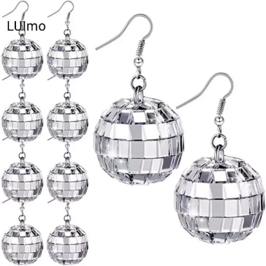 LUImo Đôi Bông Tai 70s Bạc Disco, Thiết Kế Retro Thoáng Mát, Giá Ưu Đãi 41.580₫ 2