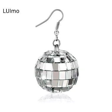 LUImo Đôi Bông Tai 70s Bạc Disco, Thiết Kế Retro Thoáng Mát, Giá Ưu Đãi 41.580₫ 4