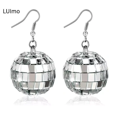 LUImo Đôi Bông Tai 70s Bạc Disco, Thiết Kế Retro Thoáng Mát, Giá Ưu Đãi 41.580₫ 5