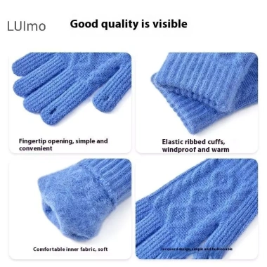 LUImo Găng Tay Dệt Kim Thu Đông - Cảm Ứng, Ấm Áp, Cách Nhiệt, Cute Unisex