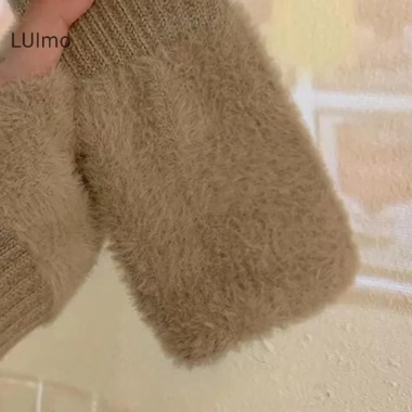 Luimo Giả Chồn Lông Cừu Mềm Mại Nửa Ngón Găng Tay Nữ Ấm Áp Sang Trọng SBS 6 Luimo Giả Chồn Lông Cừu Mềm Mại Nửa Ngón Găng Tay Nữ Ấm Áp Sang Trọng SBS 6