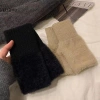 Luimo Giả Chồn Lông Cừu Mềm Mại Nửa Ngón Găng Tay Nữ Ấm Áp Sang Trọng SBS 7