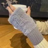 Luimo Giả Chồn Lông Cừu Mềm Mại Nửa Ngón Găng Tay Nữ Ấm Áp Sang Trọng SBS 10