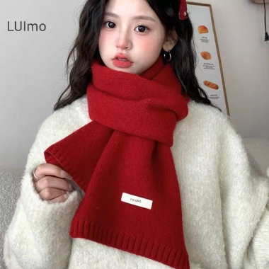 LUImo Khăn Len Cặp Đôi Dệt Kim Phong Cách Hàn Quốc Màu Trơn Ấm Áp Cho Học Sinh Thu Đông Giá Ưu Đãi 56,520 VND 8