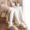 Luimo Nhật Bản Trắng Dễ Thương Thu Đông Plus Nhung Tất Cao Lông Cừu Cạnh Len Sọc Đầu Gối Bóng Ống Dài Giá chỉ 78.408đ 3