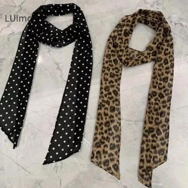 Luimo Retro Da Báo Chấm Bi In Khăn Lụa Nữ Thời Trang Phối Thắt Lưng SBS 26.443₫