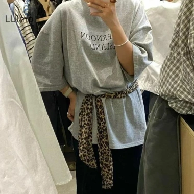 Luimo Retro Da Báo Chấm Bi In Khăn Lụa Nữ Thời Trang Phối Thắt Lưng SBS 26.443₫