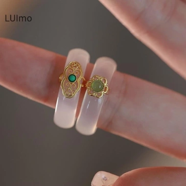 Luimo Retro Ngọc Nhẫn Đá Tối Giản - Trang sức tay SBS, giảm giá 33.370 VND 5