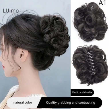 Luimo Tóc Bun Sống Động Bud Co Giãn Nữ Lộn Xộn Giả Miếng Lót Tóc Nhiệt Độ Cao Lụa SBS