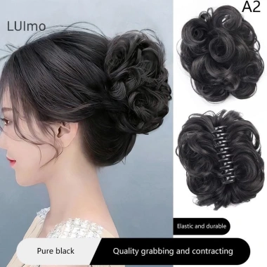 Luimo Tóc Bun Sống Động Bud Co Giãn Nữ Lộn Xộn Giả Miếng Lót Tóc Nhiệt Độ Cao Lụa SBS