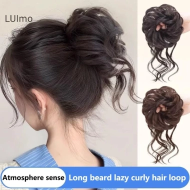 Luimo Tóc Tổng Hợp Bun Lông Tơ Xoăn Co Giãn Đuôi Ngựa Fixator Phần Mở Rộng Nữ SBS 49.680đ