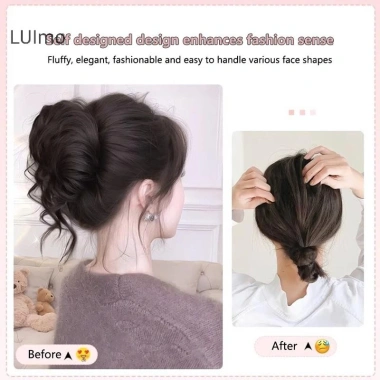 Luimo Tóc Tổng Hợp Bun Lông Tơ Xoăn Co Giãn Đuôi Ngựa Fixator Phần Mở Rộng Nữ SBS 49.680đ