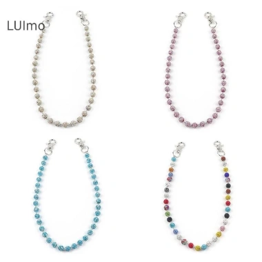 LUImo Vòng Hạt Kim Cương Giả Punk Unisex Dây Xích Eo Sang Trọng Phụ Kiện Gothic Đa Năng cho Túi và Dây Đeo SBS
