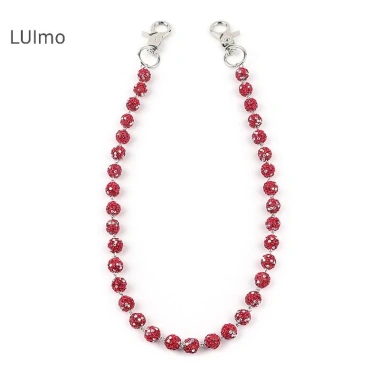 LUImo Vòng Hạt Kim Cương Giả Punk Unisex Dây Xích Eo Sang Trọng Phụ Kiện Gothic Đa Năng cho Túi và Dây Đeo SBS