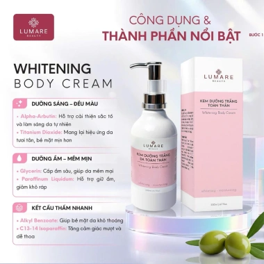 Lumare Body Lotion Alpha-Arbutin Glycerin – Dưỡng ẩm sâu, da sáng, thẩm nhanh, 199.000 VND 4