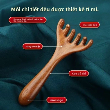 Lược Massage Gỗ Đàn Hương 5 Móng GlowNest - Máy Mát Xa Huyệt Đầu, Thư Giãn Da Đầu, Giảm Căng Thẳng 8 Lược Massage Gỗ Đàn Hương 5 Móng GlowNest - Máy Mát Xa Huyệt Đầu, Thư Giãn Da Đầu, Giảm Căng Thẳng 8