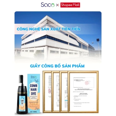 Lược nhuộm tóc SACO 400ml chính hãng - thảo dược thiên nhiên, lên màu nhanh, chỉ 209.000