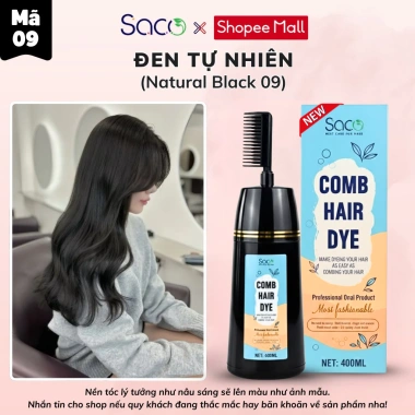Lược nhuộm tóc SACO 400ml chính hãng - thảo dược thiên nhiên, lên màu nhanh, chỉ 209.000