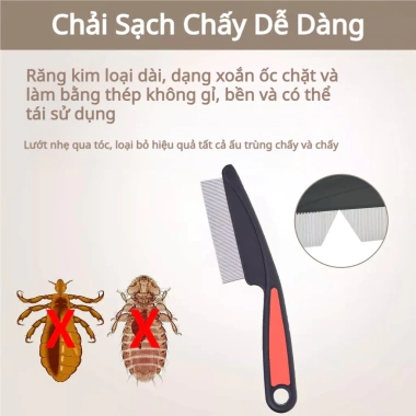 Lược thép không gỉ loại bỏ chấy rận - Dụng cụ hiệu quả, giá chỉ 43.888 VND