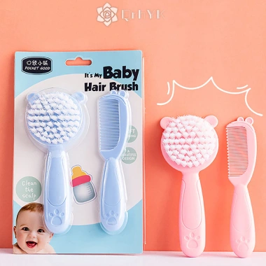 Lược tóc trẻ em Qrhyk 2 chiếc - mềm nylon, di động, giúp bé tự chăm sóc tóc, giảm rối, giá ưu đãi 69.876₫