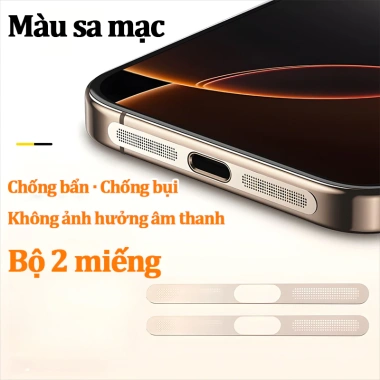 Lưới chống bụi loa kim loại cổng sạc iPhone 17-16-15-14-13-12 Pro Max - Giá 35.800
