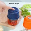 Lưỡi Dao 3 Cánh Inox 304 Xay Thịt, Hạt, Cháo, Tỏi, Ớt Mini, Dung Lớn, Sạc Type C 2