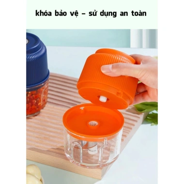 Lưỡi Dao 3 Cánh Inox 304 Xay Thịt, Hạt, Cháo, Tỏi, Ớt Mini, Dung Lớn, Sạc Type C 5