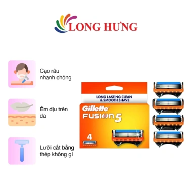Lưỡi dao thay thế Gillette Fusion 5 - Set 4, cắt sạch, giảm giá 499.000₫