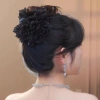 Lưới Hoa Vuốt Kẹp Tóc Mạnh Mẽ Giữ Chắc, Chống Trơn Trượt - Phù Hợp Ngày Lễ cho Tóc Dày và Mỏng 5
