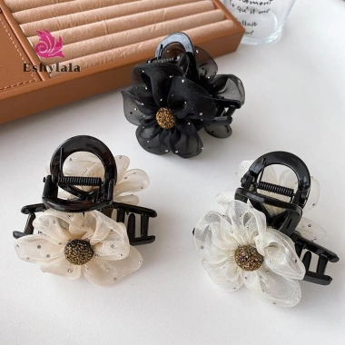 Lưới Kim Cương Giả Hoa Vuốt Tóc Nữ Bé Gái Voan Hoa Ngọt Ngào, Thanh Lịch, Thời Trang Hàn Quốc, Giá chỉ 41.904đ