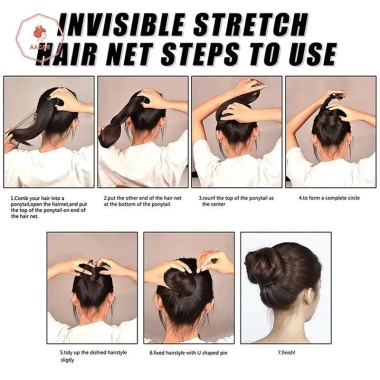Lưới tóc đen co giãn 50 chiếc Size 30/50/60cm gói tóc vô hình giảm giá 64.000₫