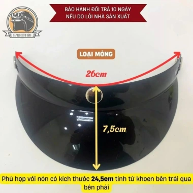 Lưỡi trai nhựa gắn mũ bảo hiểm đen dày mỏng - Giá chỉ 30.000, giảm từ 38.700