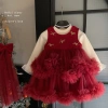 Lương Bùi Kids Set Váy Công Chúa Dạ Đỏ Lót Nhung + Áo Nỉ Xinh Noel Bé Gái 304k