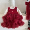 Lương Bùi Kids Set Váy Công Chúa Dạ Đỏ Lót Nhung + Áo Nỉ Xinh Noel Bé Gái 304k 3