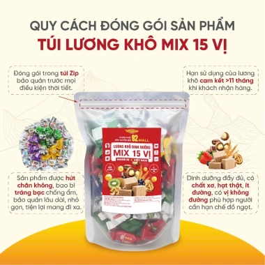 Lương Khô Mix 15 Vị Hạt Dinh Dưỡng Trái Cây - Bổ Năng Lượng Ăn Vặt Thay Bữa, Giá 127k 3 Lương Khô Mix 15 Vị Hạt Dinh Dưỡng Trái Cây - Bổ Năng Lượng Ăn Vặt Thay Bữa, Giá 127k 3
