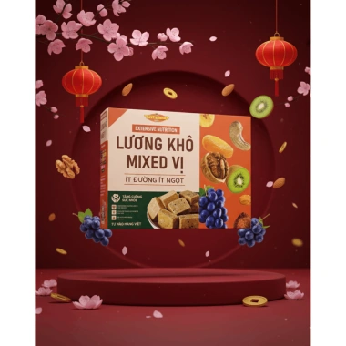 Lương khô Tân Việt Nhật 1kg Mix Vị - Hộp Tết quà biếu tặng, giảm còn 150.000đ