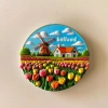 Lưu Niệm Du Lịch Hà Lan Dán Tủ Lạnh Cối Xay Gió, Hoa Tulip, Biển Ba Chiều Trang Trí