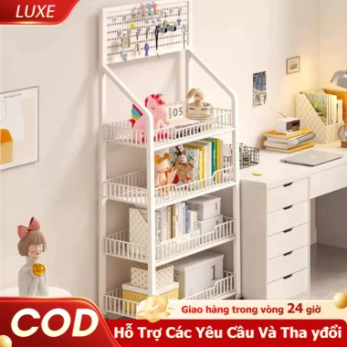 LUXE Giá đựng đồ ăn nhẹ sắt đa năng, kệ nhiều lớp, xe đẩy bánh xe - Giá 329.000₫