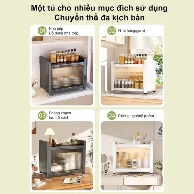 LUXE Tủ bếp đa năng xám, kệ nhiều tầng chống bụi - Giá chỉ 399.000 VNĐ 8 LUXE Tủ bếp đa năng xám, kệ nhiều tầng chống bụi - Giá chỉ 399.000 VNĐ 8