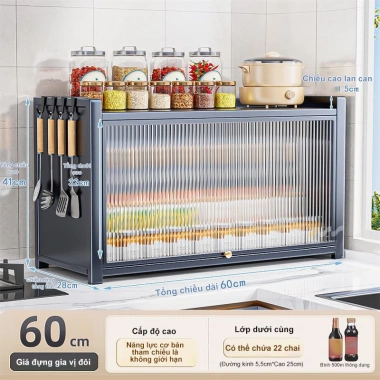 LUXE Tủ bếp đa năng xám, kệ nhiều tầng chống bụi - Giá chỉ 399.000 VNĐ 10 LUXE Tủ bếp đa năng xám, kệ nhiều tầng chống bụi - Giá chỉ 399.000 VNĐ 10